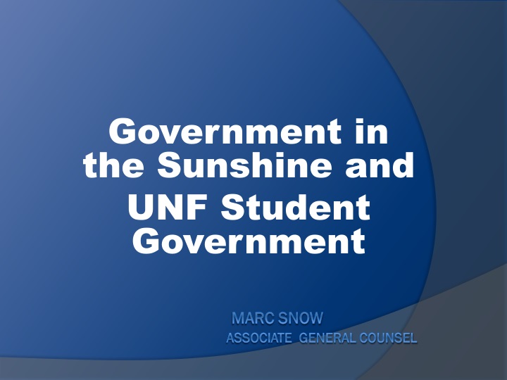 government in the sunshine and unf student government