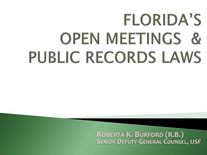 florida s open meetings public records laws