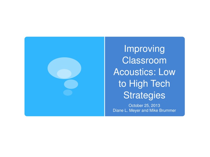 improving classroom acoustics low to high tech strategies