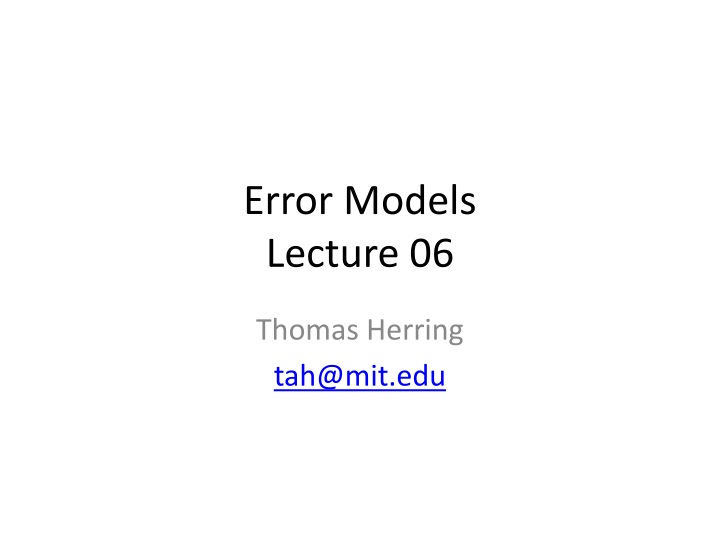 error models lecture 06