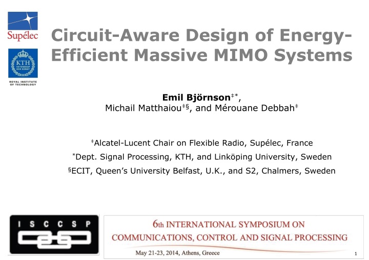circuit aware design of energy efficient massive mimo systems