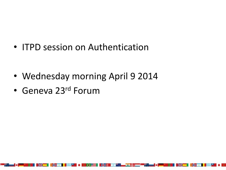 itpd session on authentication wednesday morning