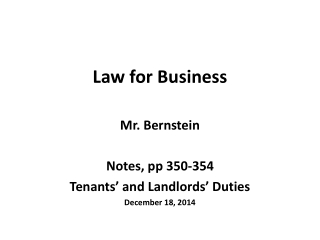 Law for Business