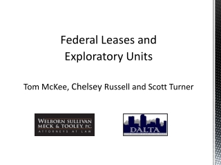 Federal Leases and Exploratory Units