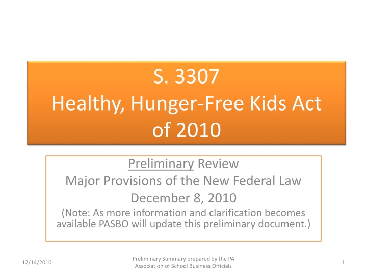 s 3307 healthy hunger free kids act of 2010
