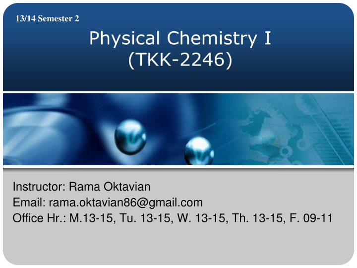 physical chemistry i tkk 2246