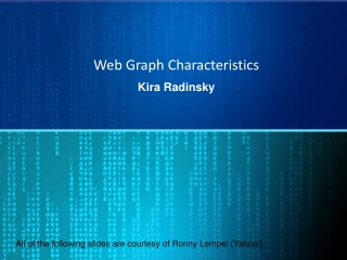 Web Graph Characteristics