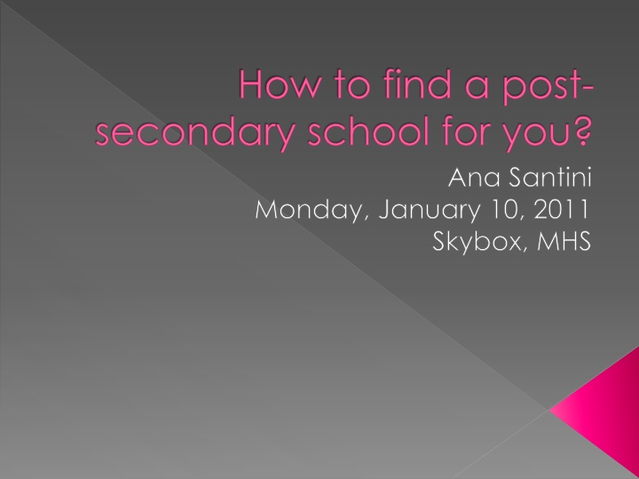 how to find a post secondary school for you