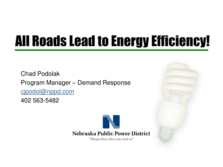 all roads lead to energy efficiency