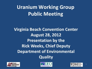 Uranium Working Group Public Meeting