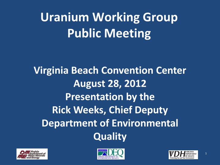 uranium working group public meeting
