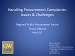 Handling Procurement Complaints: Issues &amp; Challenges - slide 1