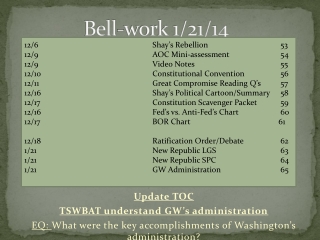 Bell-work 1/21/14
