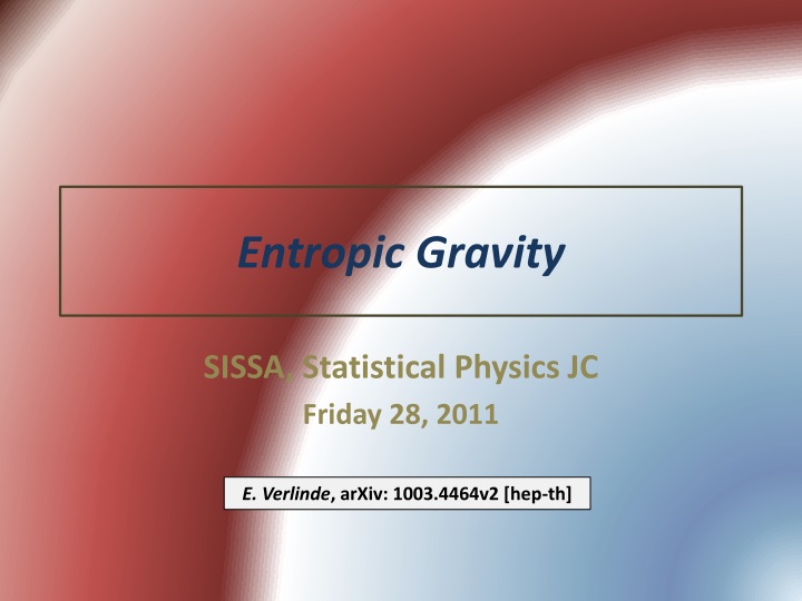entropic gravity