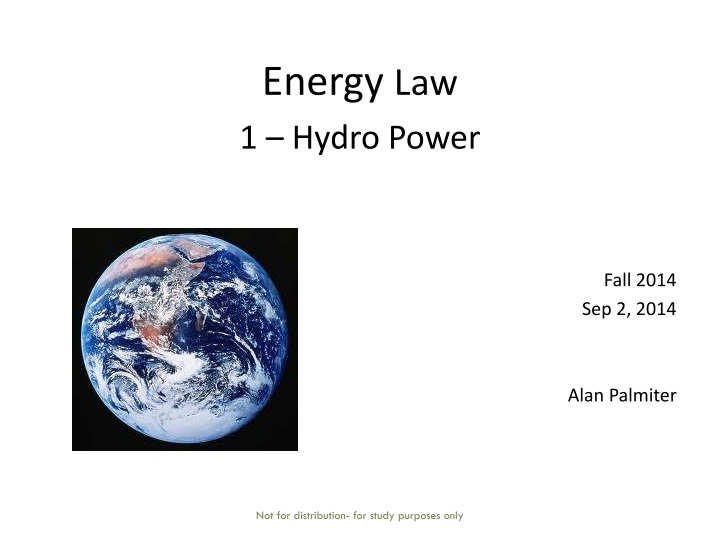 energy law 1 hydro power