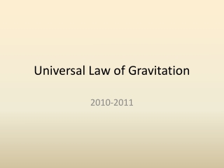 Universal Law of Gravitation