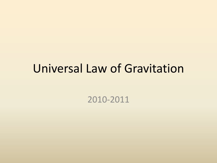 universal law of gravitation