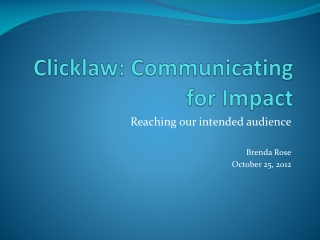 Clicklaw: Communicating for Impact