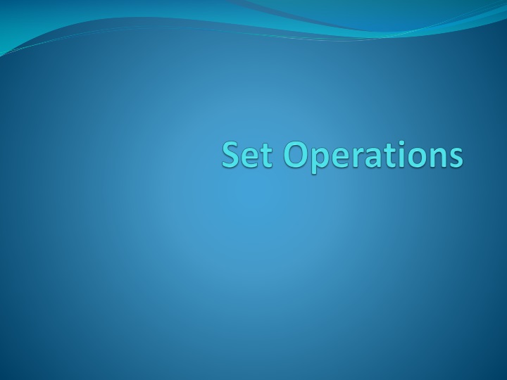 set operations