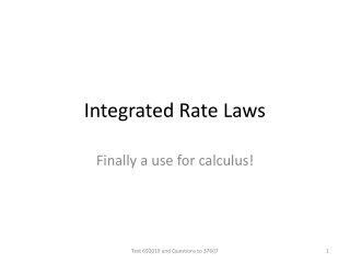 Integrated Rate Laws