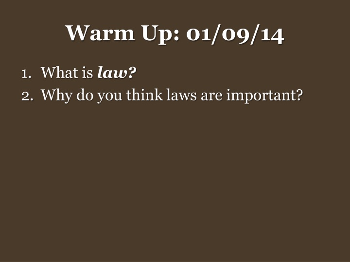 warm up 01 09 14