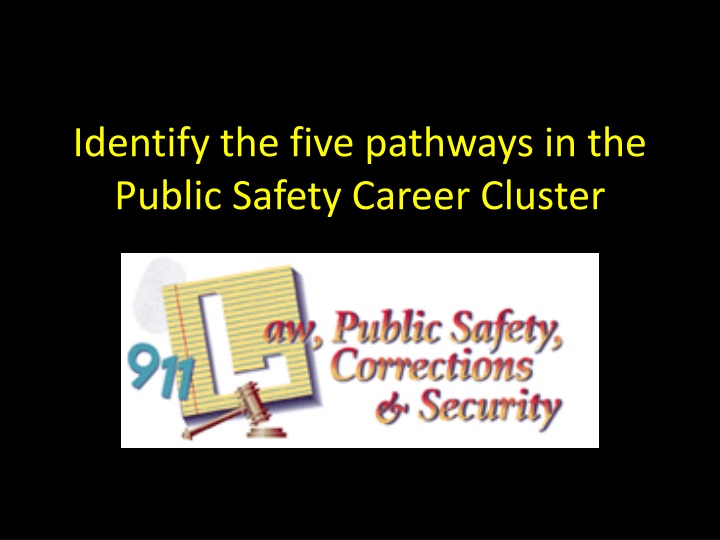 identify the five pathways in the public safety career cluster