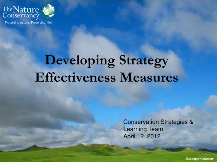 developing strategy effectiveness measures