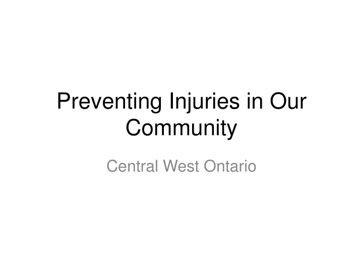 preventing injuries in our community