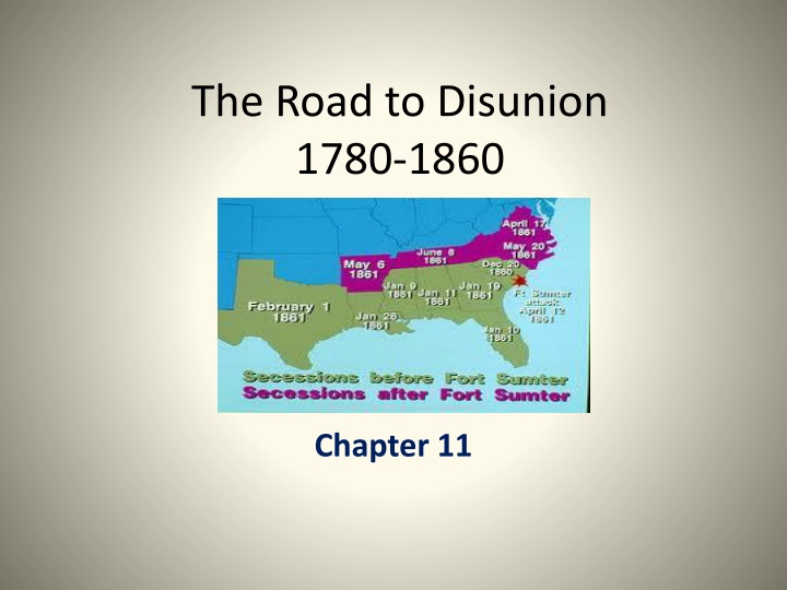 the road to disunion 1780 1860