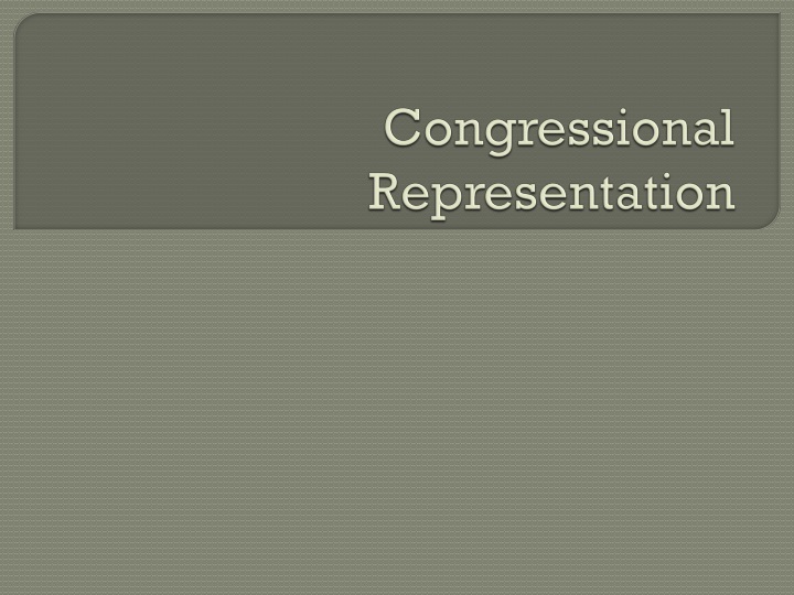 congressional representation
