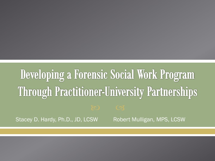 developing a forensic social work program through practitioner university partnerships
