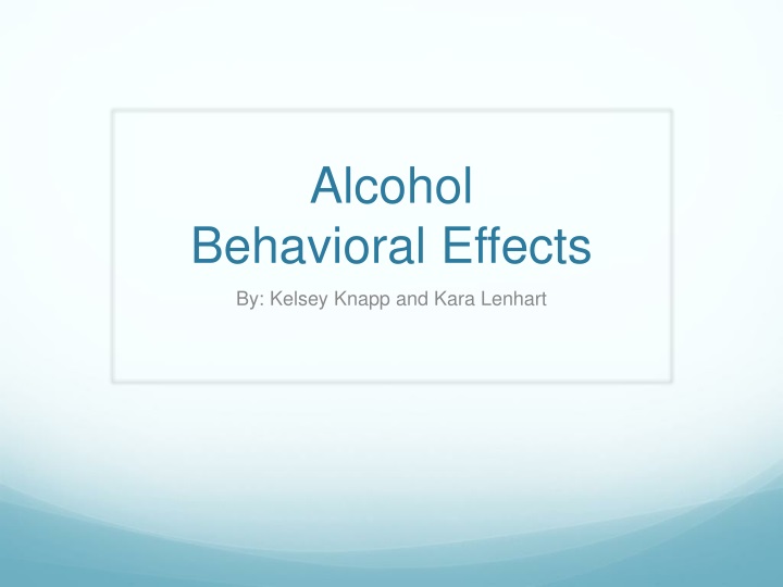 alcohol behavioral effects