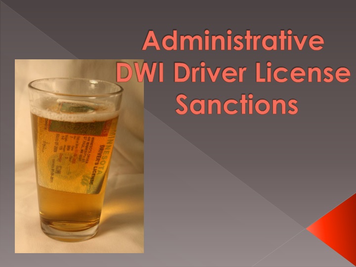 administrative dwi driver license sanctions
