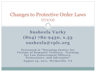Changes to Protective Order Laws (7/1/11)