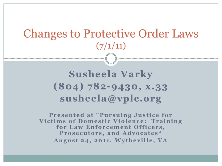 changes to protective order laws 7 1 11