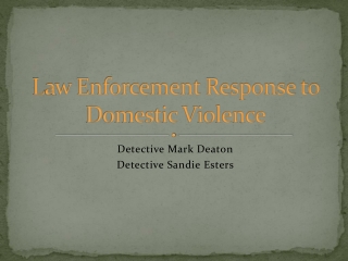 L a w Enforcement Response to Domestic Violence