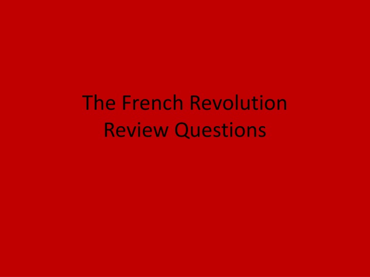 the french revolution review questions