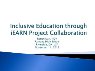 Inclusive Education through iEARN Project Collaboration