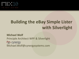 Building the eBay Simple Lister with Silverlight
