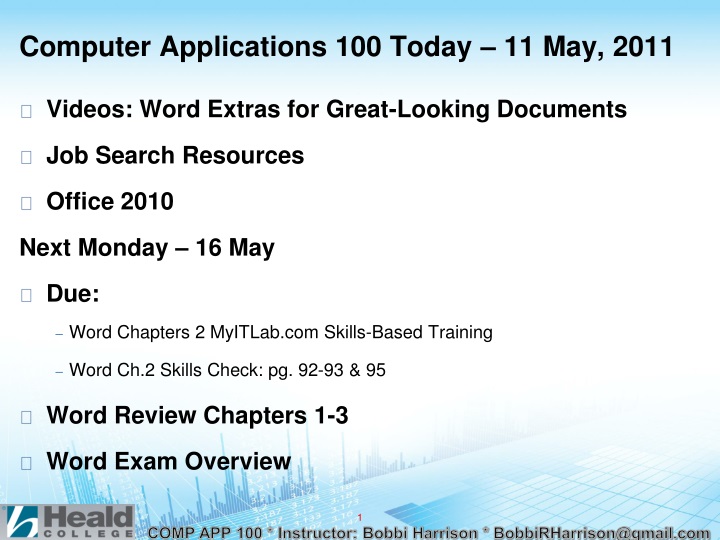 computer applications 100 today 11 may 2011