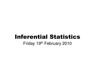 Inferential Statistics