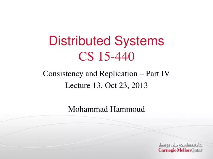 distributed systems cs 15 440