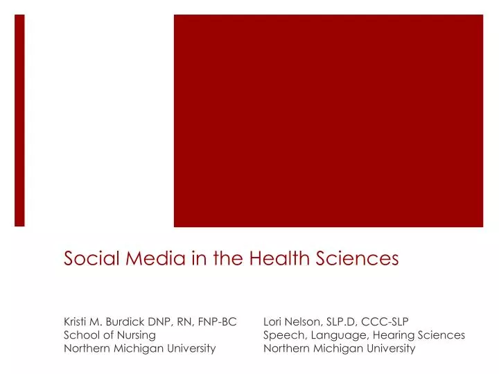 social media in the health sciences