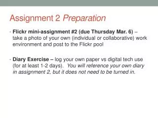 Assignment 2 Preparation