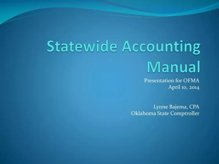 statewide accounting manual