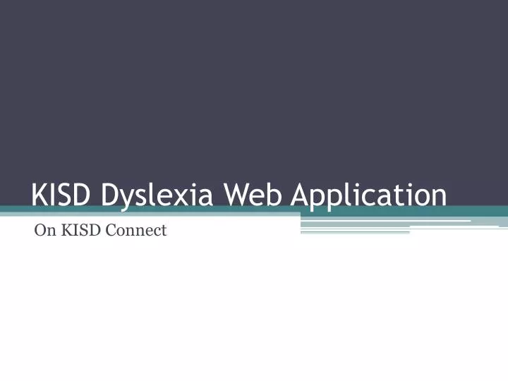 kisd dyslexia web application