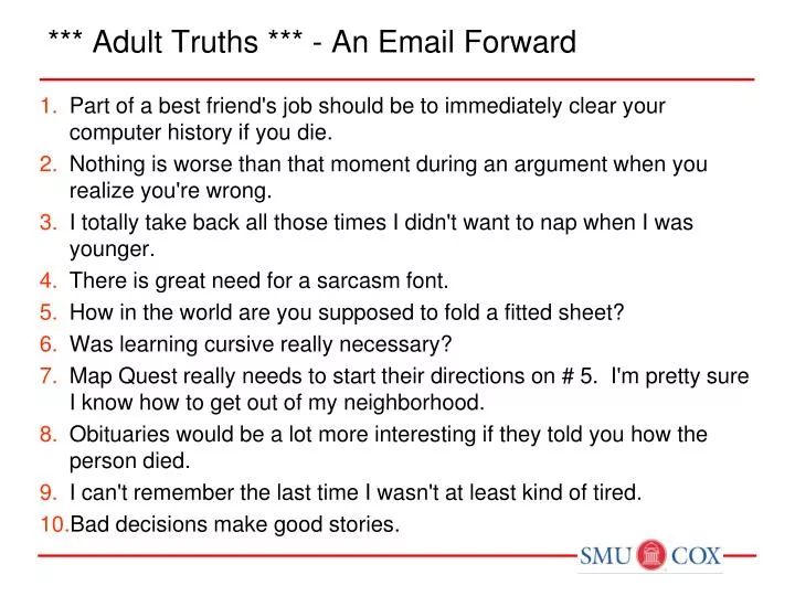 adult truths an email forward