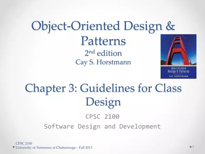 object oriented design patterns 2 nd edition cay s horstmann chapter 3 guidelines for class design