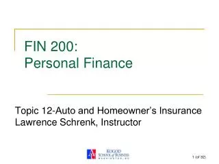 FIN 200: Personal Finance