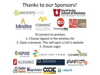 Thanks to our Sponsors!